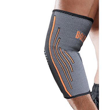 Boldfit Elbow Support Sleeve Wrap Cap Grey Orange Large