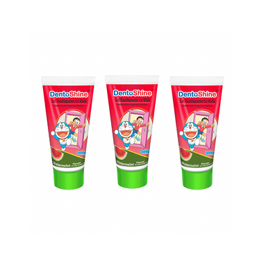 DentoShine Gel Toothpaste For Kids (80gm Each) Watermelon Doraemon