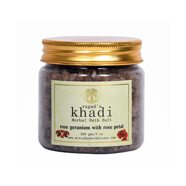 Vagad's Khadi Rose Geranium With Rose Petals Herbal Bath Salt