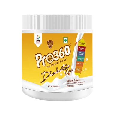 Pro360 Diabetic Nutritional Protein Drink With Vitamin B12, DHA & Minerals | Flavour Real Badam
