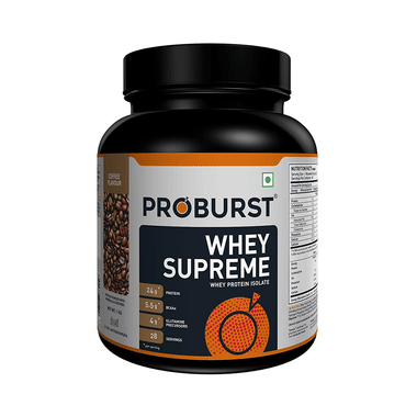 Proburst Whey Supreme Protein | With BCAAs & Glutamine For Muscle Recovery | Flavour Powder Coffee