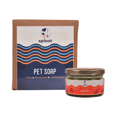 Sploot Combo Pack Of Oats, Rosemary, Cedarwood Pet Soap 115gm & Bug Off Anti-Flea & Tick Paste 155gm