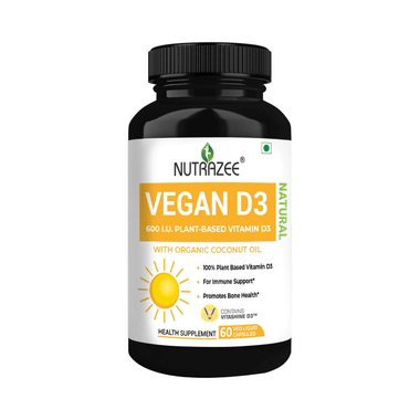 Nutrazee Vegan Vitamin D3 Plant-Based Supplement Veg Liquid Capsule