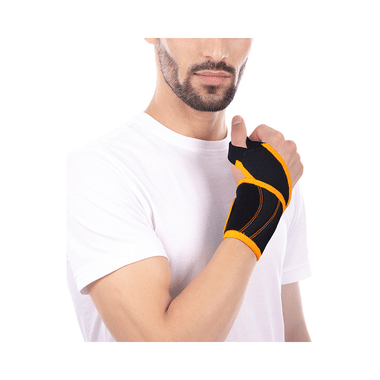 Tynor Wrist Support With Thumb Loop (Neo) Universal Orange & Black