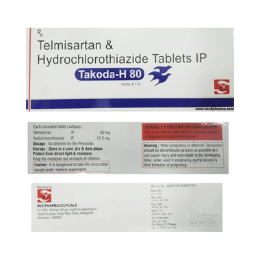 Takoda H 80mg/12.5mg Tablet