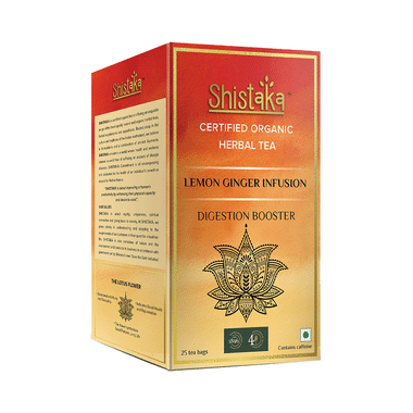 Shistaka Organic Herbal Tea Bag (1.8gm Each) Lemon Ginger Infusion