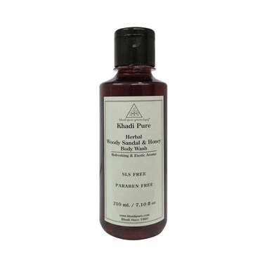 Khadi Pure Herbal Woody Sandal & Honey Body Wash SLS-Paraben Free