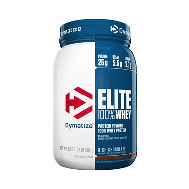 Dymatize Nutrition Elite 100% Whey Protein | With BCAAs & Leucine | For Muscle Recovery | Powder Rich Chocolate