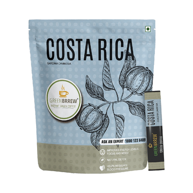 Green Brrew Costa Rica Instant Green Coffee (1.5gm Each) Garcinia Cambogia