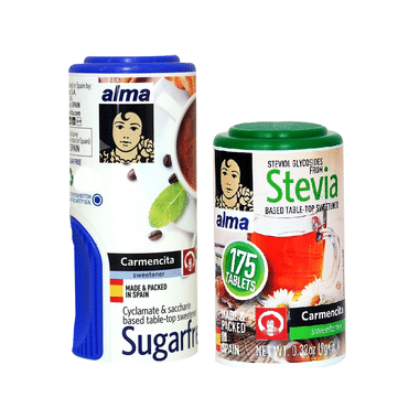Alma Combo Pack of Sugarfree 650 Tablet and Stevia 175 Tablet Low Calorie Sweetener