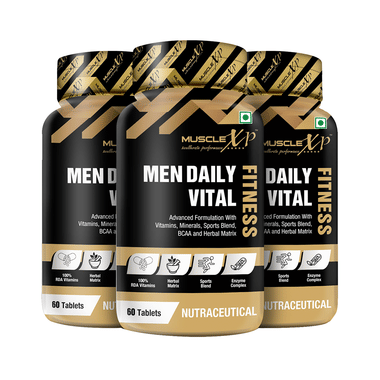 MuscleXP Men Daily Vital Fitness Advanced Formulation with Vitamins, Minerals, Sports Blend, BCAA and Herbal Matrix Tablet (60 Each)