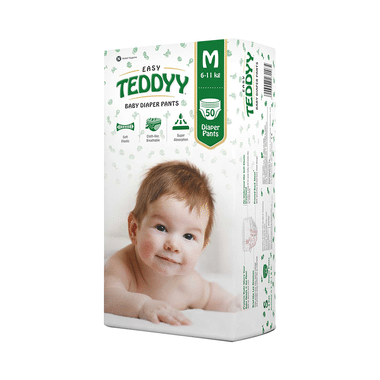 Teddyy Easy Baby Diaper Pants with Soft Elastic | Size Medium