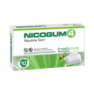 Nicogum 4 Nicotine Gum Chewing Gums Fresh Mint Sugar Free