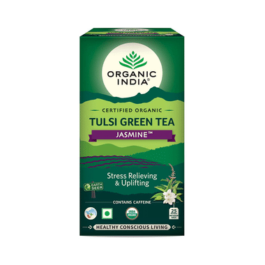 Organic India Tea For Immunity, Antioxidant Support & Stress Relief | Flavour Jasmine Green Tea