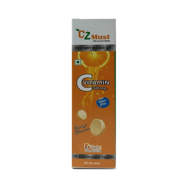 CZ Must Vitamin C 500mg Effervescent Tablet Sugar Free Orange