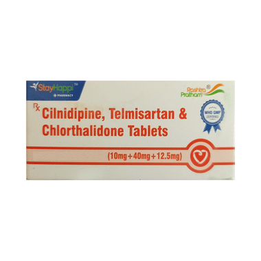 StayHappi Telmisartan+Cilnidipine+Chlorthalidone 40mg/10mg/12.5mg Tablet