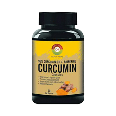 Cordy Herb 95% Curcumin C3 + Bioperine Curcumin Veg Capsule for Immune Support,Helps Reduce Inflammation and Pain, Antioxidant & Anti-inflammatory