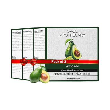 Sage Apothecary Combo Pack Of 100% Hand Made Soap (100gm Each) Avocado