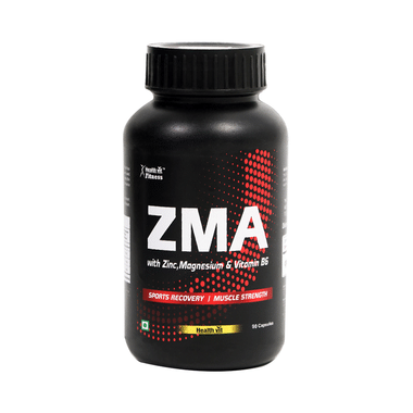 HealthVit ZMA With Zinc, Magnesium & Vitamin B6 | For Sports Recovery & Muscle Strength | Capsule