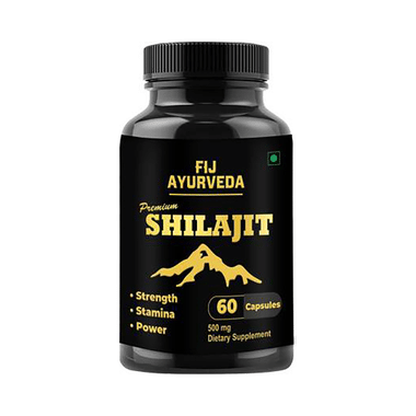 Fij Ayurveda Premium Shilajit 500mg Capsule