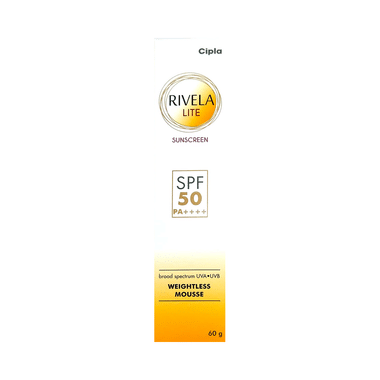 Rivela Lite Weightless Mousse Broad Spectrum UVA/UVB Sunscreen | SPF 50