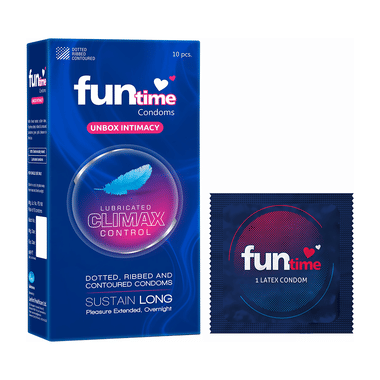 <span style='color:#626A7A'>Funtime Dotted, Ribbed & Contoured Condom Climax Control</span>