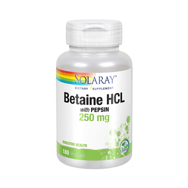 Solaray Betaine HCL with Pepsin Veg Cap | For Digestive Health