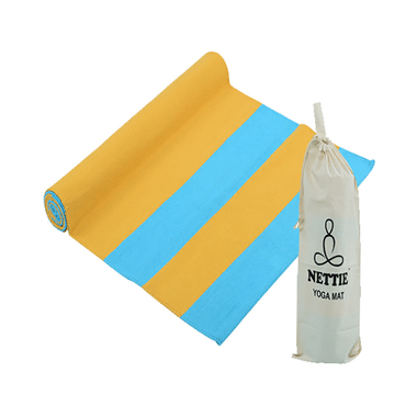 Nettie Yoga Mat With Free Carry Bag Sunrise Yellow & Water Blue