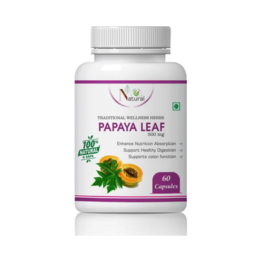 Natural Papaya Leaf 500mg Capsule