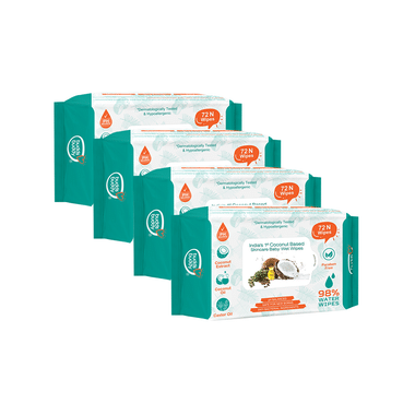 Buddsbuddy India's 1st Coconut Based Skincare Baby Wet Wipes (72 Each)