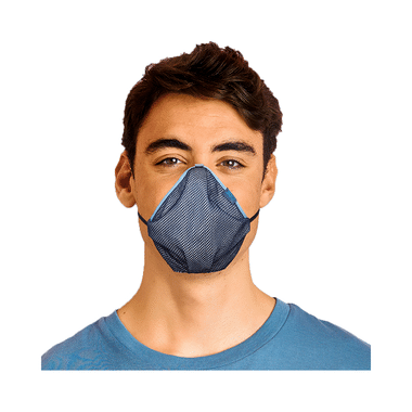 3bo XL Deltoid Turbo Face Mask In Navy Mesh With Blue, Grey & Navy Binding