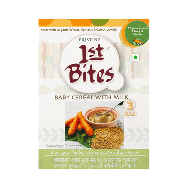 Pristine 1st Bites (10 Months - 24 Months) Stage-3 Baby Cereals With Milk | Wheat Spinach And Carrot Powder