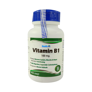 HealthVit Vitamin B1 100mg | For Digestion, Muscles, Heart & Nervous System | Tablet