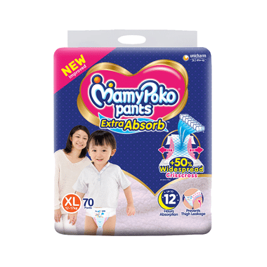 MamyPoko Extra Absorb Diaper Pants | For Up To 12 Hours Absorption | Size XL