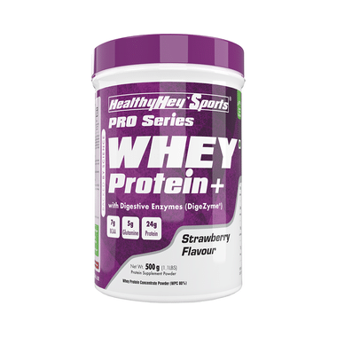 HealthyHey Sports Pro Series Whey Protein+ Powder Strawberry