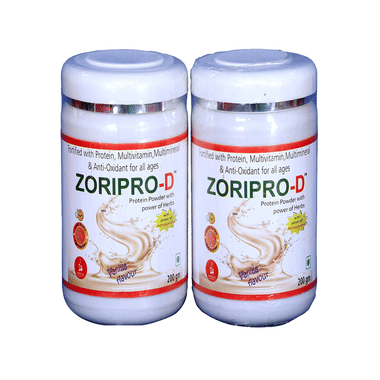 Zoripro-D Protein Powder With Power Of Herbs (200gm Each) Vanilla