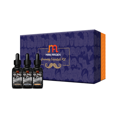 Man Arden Grooming Essentials Kit (Irish Coffee + Spearmint + Mandarin Beard Oils Set, 30ml Each)