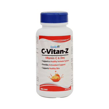 HealthVit C-Vitan-Z | With Vitamin C & Zinc | For Immunity, Antioxidant Support & Healthy Skin | Chewable Tablet