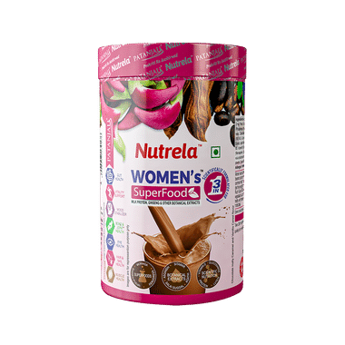 Patanjali Nutrela Women's Superfood | Flavour Powder Chocolate Malty Caramel And Vanilla Careel