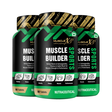 MuscleXP Muscle Builder Sports with Herbal Blend of Ashwagandha Tablet (60 Each)