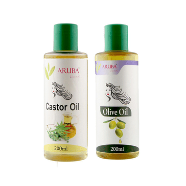 Aruba Essentials Combo Pack Of Castor Oil 200ml & Olive Oil 200ml