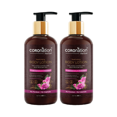 Coronation Herbal Rose Geranium Enriched Moisturising Body Lotion (300ml Each)