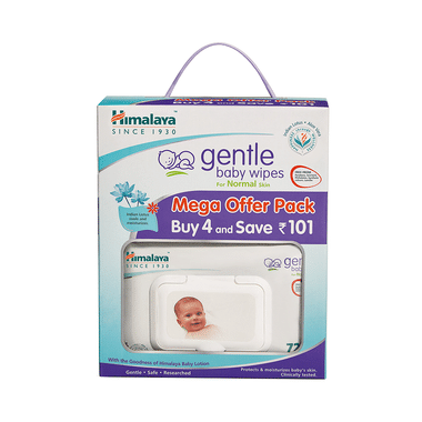 Himalaya Gentle Baby Wipes (72 Each) Mega Offer Pack With Lid