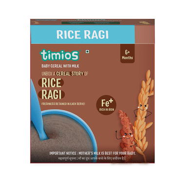 Timios Baby Cereal With Milk 6+ Month (25gm Each) Rice Ragi