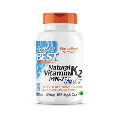 Doctor's Best Natural Vitamin K2 MK 7 With MenaQ7 Veggie Cap | For Bones & Joints