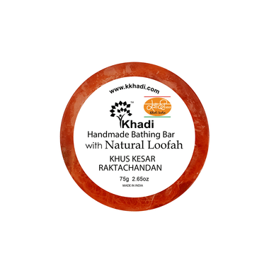 Khadi India Khus Kesar Raktachandan Natural Loofah Handmade Bathing Bar