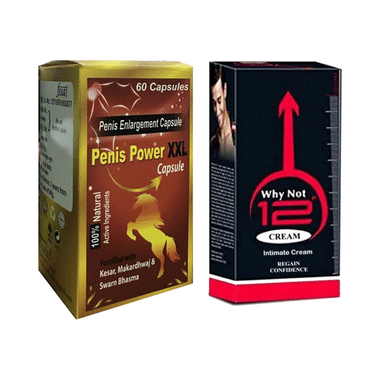 Cackle's Combo Pack of Penis Power XXL 60 & Why Not 12 Cream 60gm