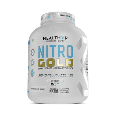 HealthXP Nitro Gold Whey Isolate Powder Chocolate Fudge