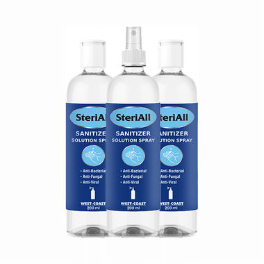 SteriAll Sanitizer Solution Spray (Pack Of 1 With 2 Refill Pack, 200ml Each)