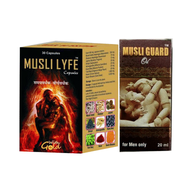 G & G Pharmacy Combo Pack Of Musli Lyfe 30 Capsule And Musli Guard Oil 20ml
